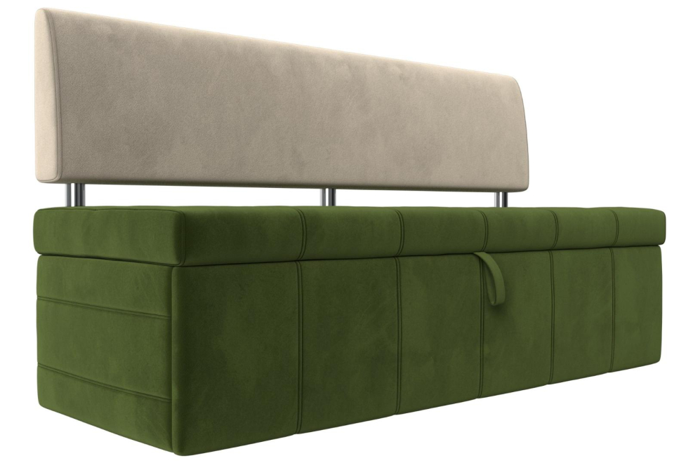 Кухонный диван Стоун микровельвет зеленый / бежевый