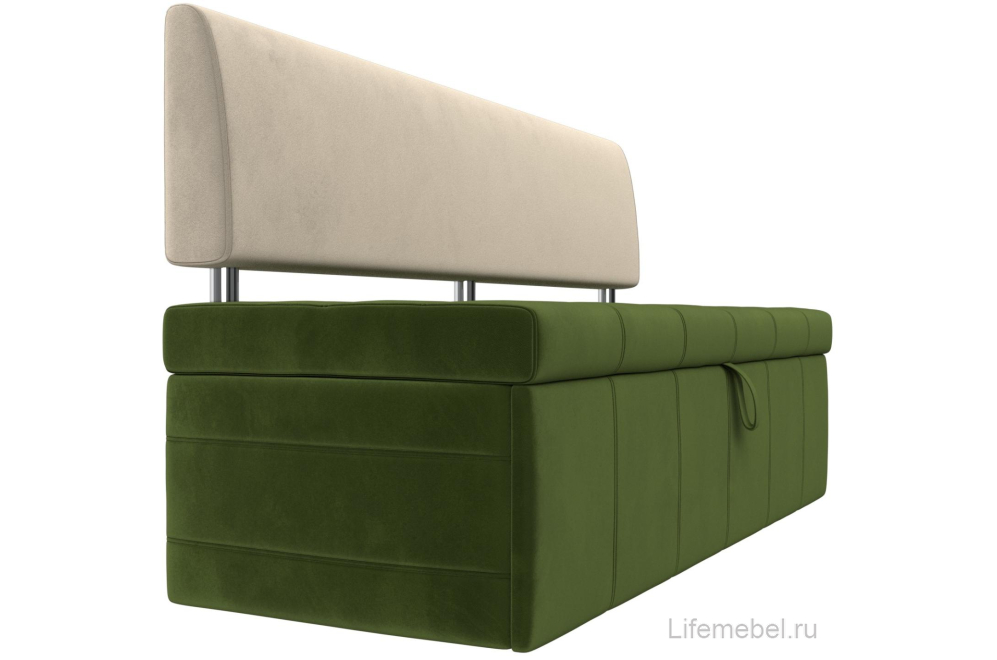 Кухонный диван Стоун микровельвет зеленый / бежевый