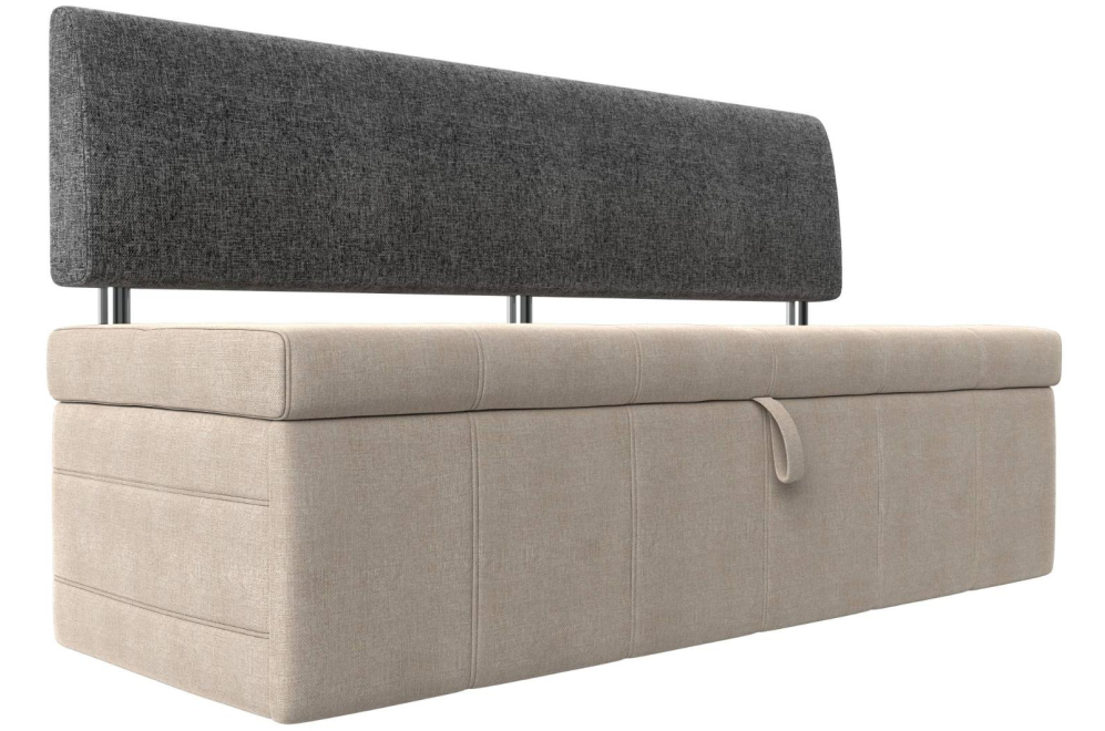 Кухонный диван Стоун рогожка бежевая / серая