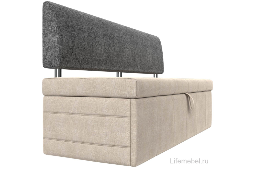 Кухонный диван Стоун рогожка бежевая / серая