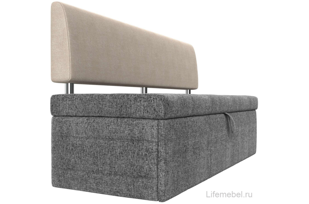 Кухонный диван Стоун рогожка серая / бежевая