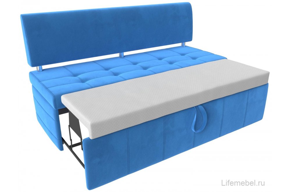 Кухонный диван Стоун велюр голубой