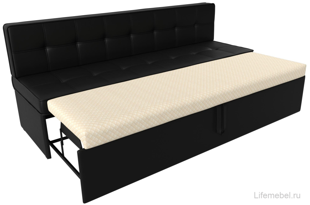 Кухонный диван Техас черная экокожа