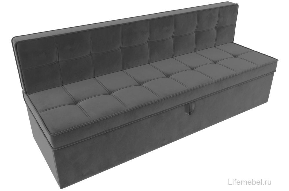 Кухонный диван Соната-Прайм серый велюр