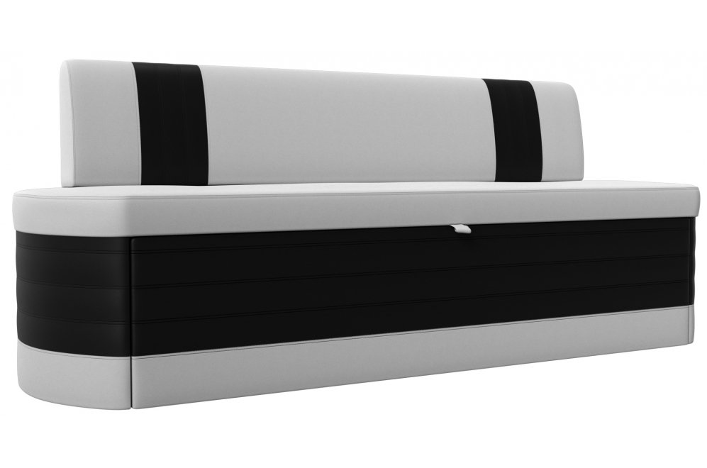 Кухонный диван Токио экокожа белая / черная