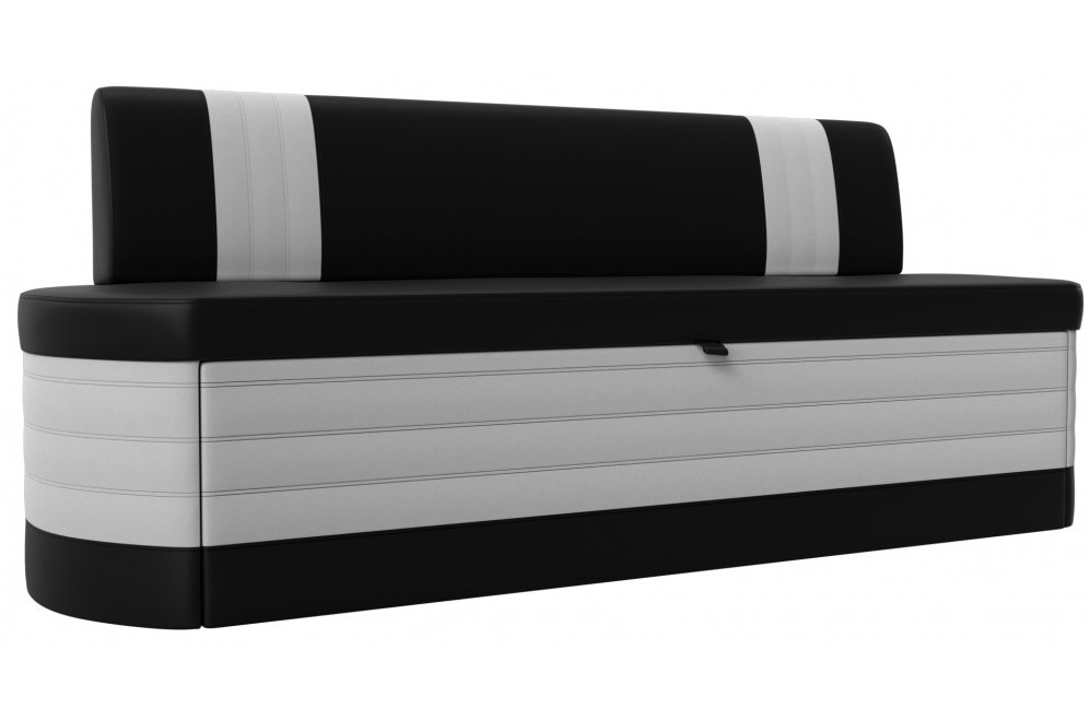 Кухонный диван Токио экокожа черная / белая