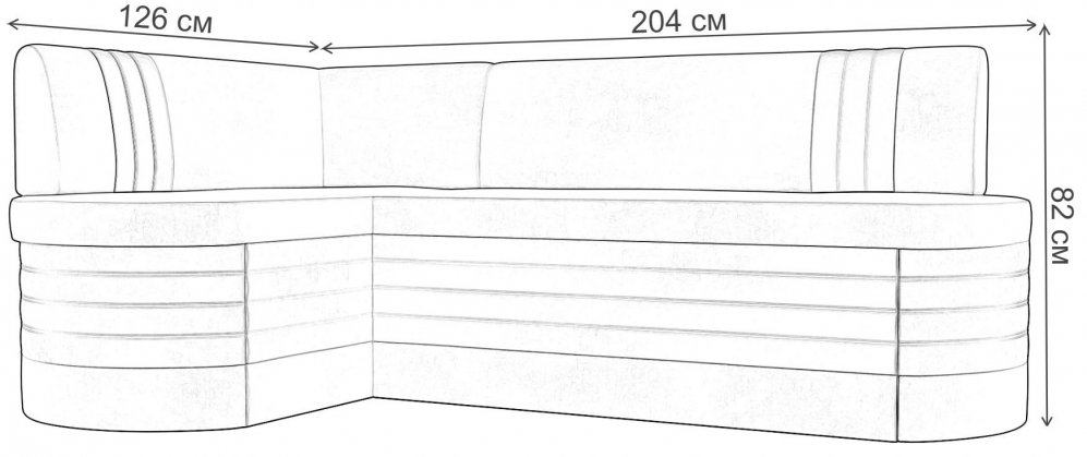 Кухонный диван Женева-Нова левый велюр коричневый / бежевый