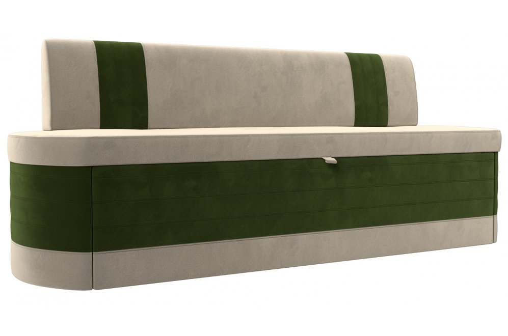 Кухонный диван Токио микровельвет бежевый / зеленый