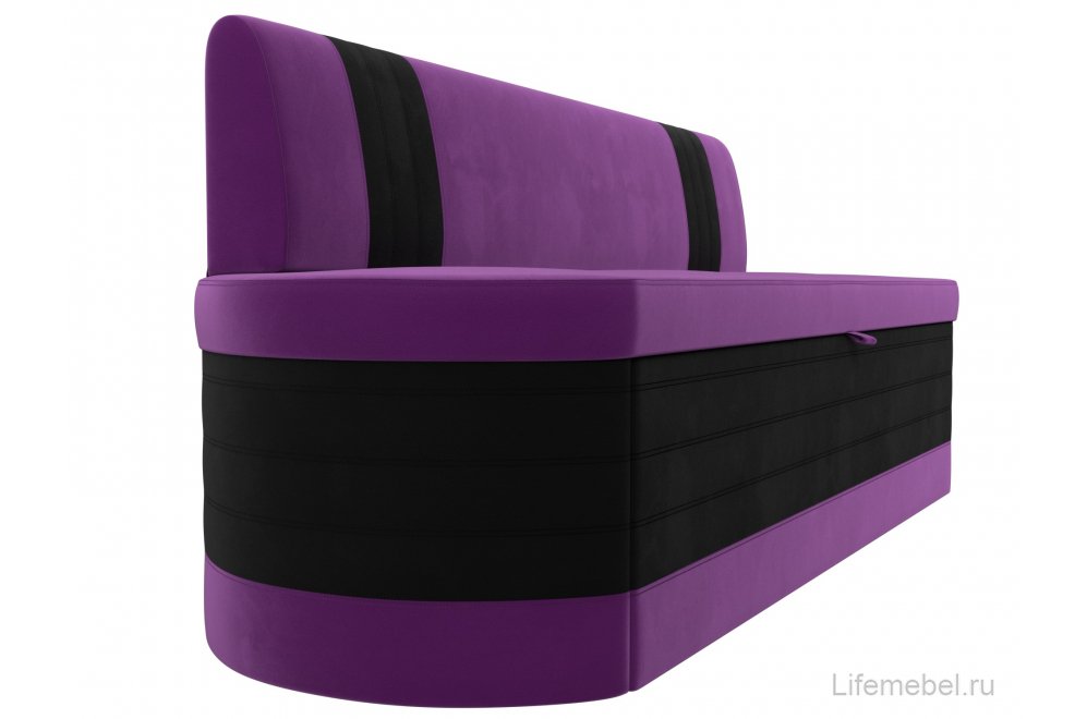 Кухонный диван Токио микровельвет фиолетовый / черный
