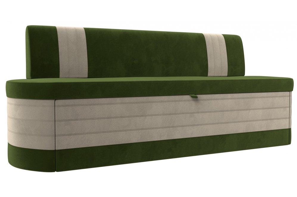 Кухонный диван Токио микровельвет зеленый / бежевый