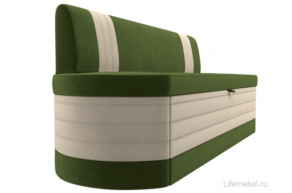 Кухонный диван Токио микровельвет зеленый / бежевый