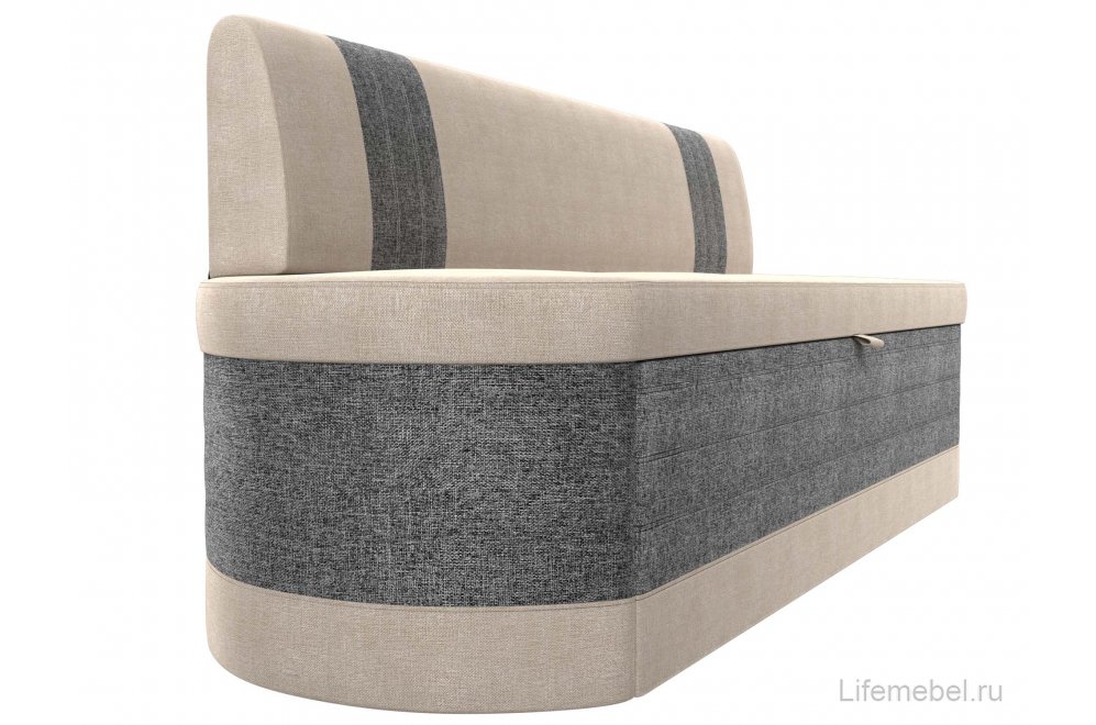 Кухонный диван Токио рогожка бежевая/ серая