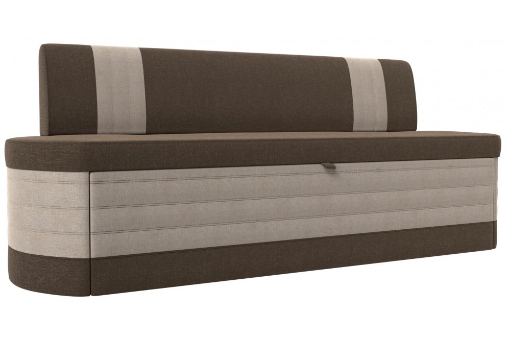 Кухонный диван Токио рогожка коричневая / бежевая