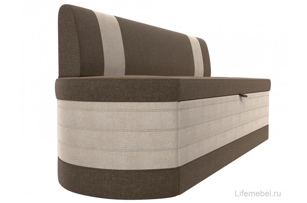 Кухонный диван Токио рогожка коричневая / бежевая