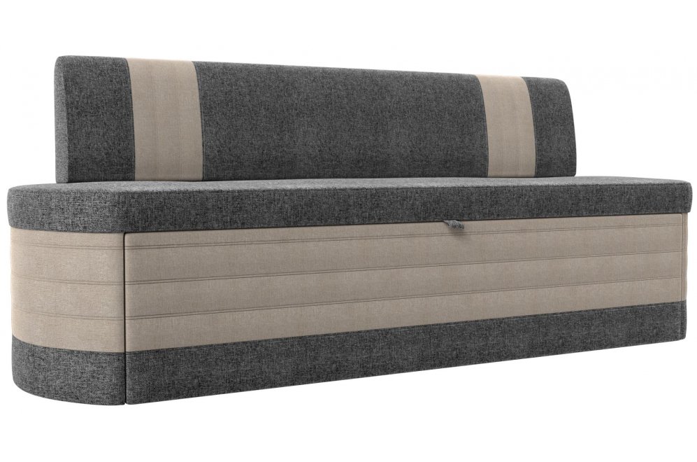 Кухонный диван Токио рогожка серая / бежевая