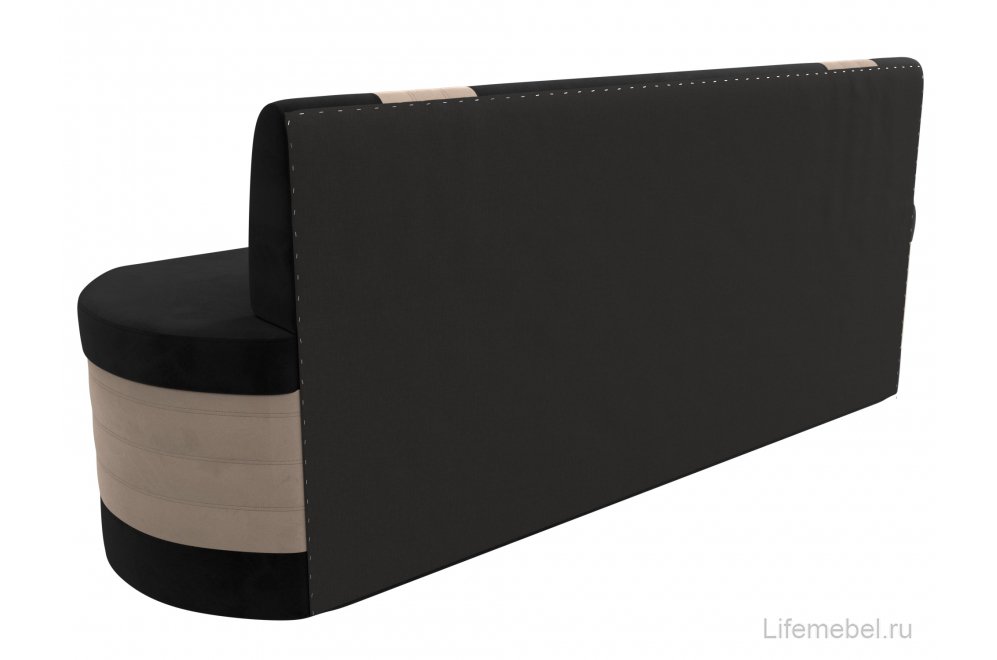 Кухонный диван Токио велюр черный / бежевый