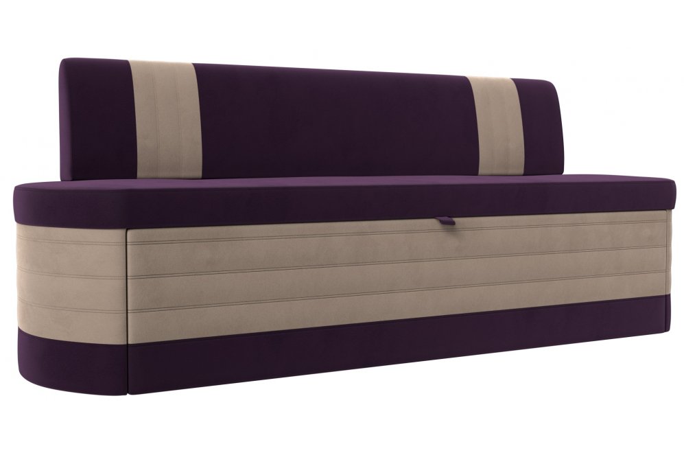 Кухонный диван Токио велюр фиолетовый / бежевый