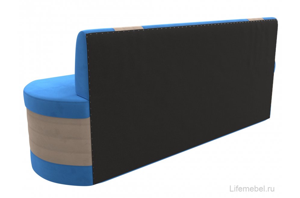 Кухонный диван Токио велюр голубой / бежевый