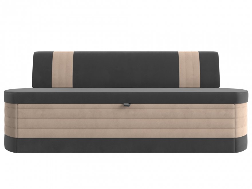 Кухонный диван Токио велюр серый / бежевый