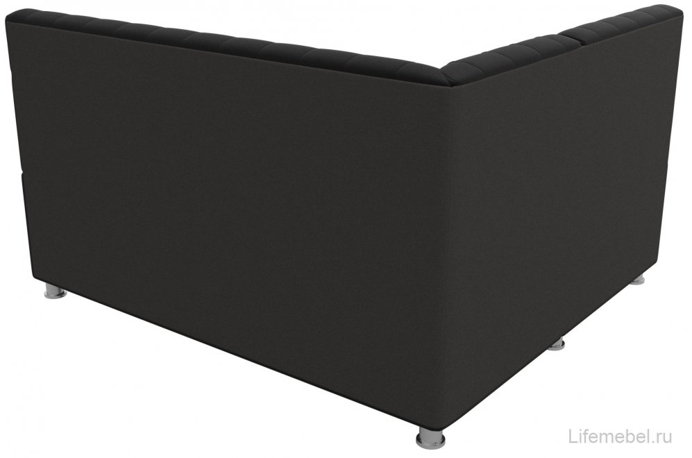 Кухонный диван угловой Мирта левый микровельвет черный