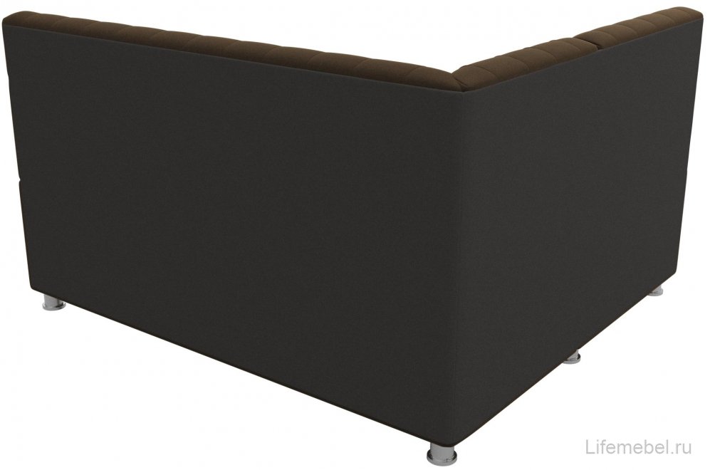 Кухонный диван угловой Мирта левый микровельвет коричневый
