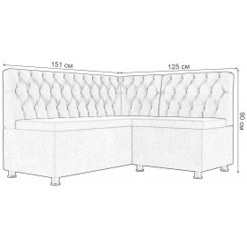 Кухонный диван Мирта правый