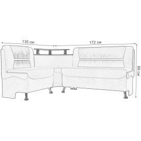 Кухонный диван Сидней левый