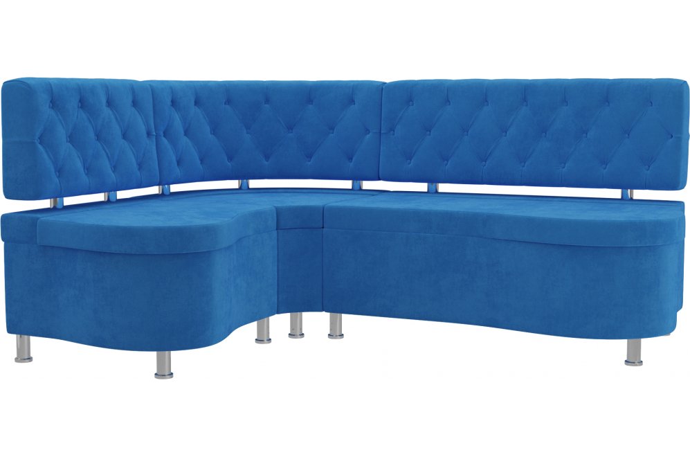 Кухонный диван Вегас левый велюр голубой