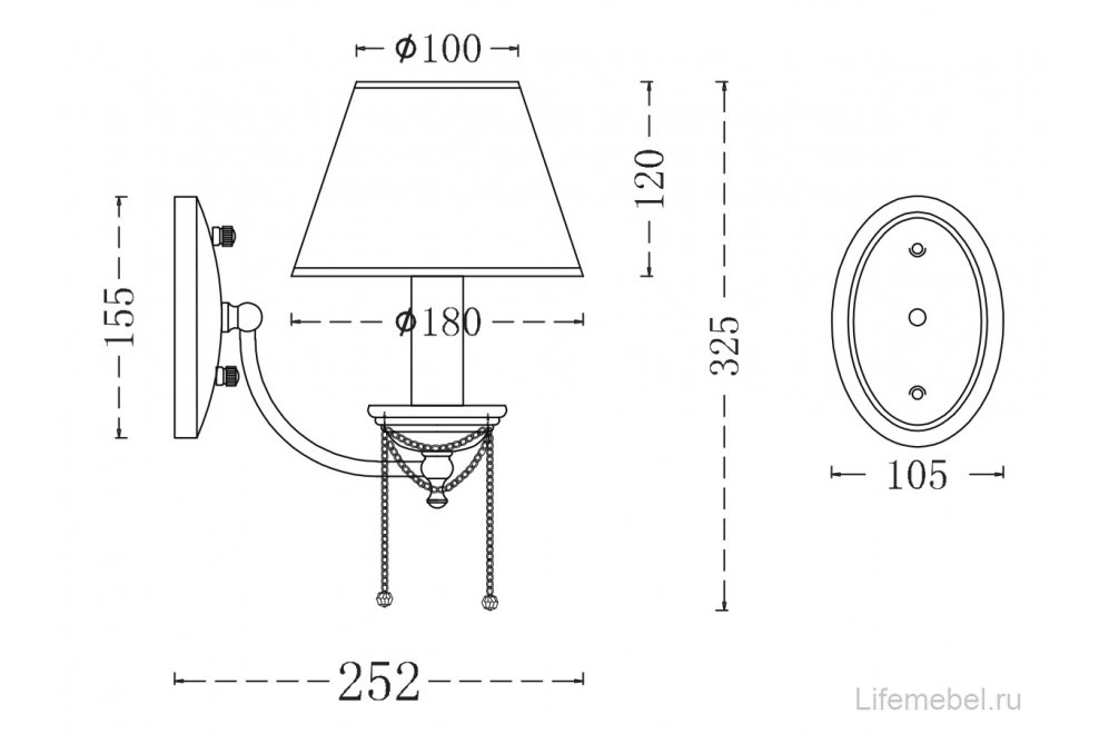Бра Classic 4 CL0100-01-R