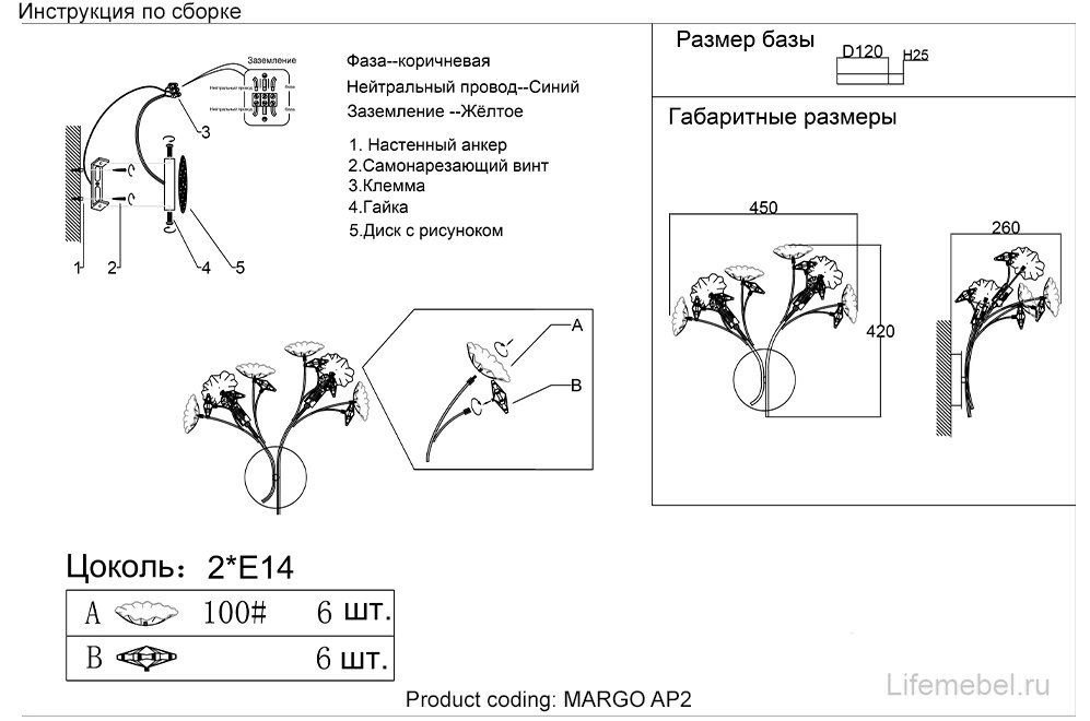 Бра Margo AP2