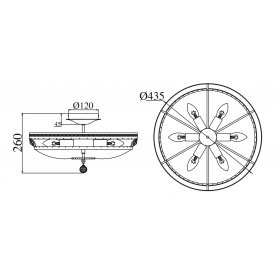 Люстра на штанге Diamant 4 P700-PT45-G