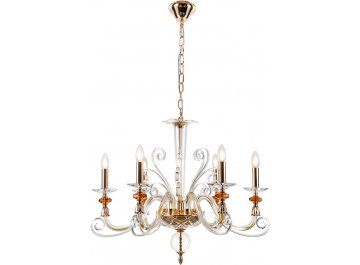 Люстра CATARINA SP6 V2 GOLD/TRANSPARENT-COGNAC