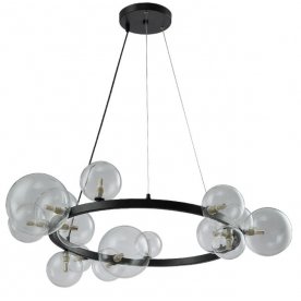 Подвесная люстра AGATA SP15 BLACK/TRANSPARENTE