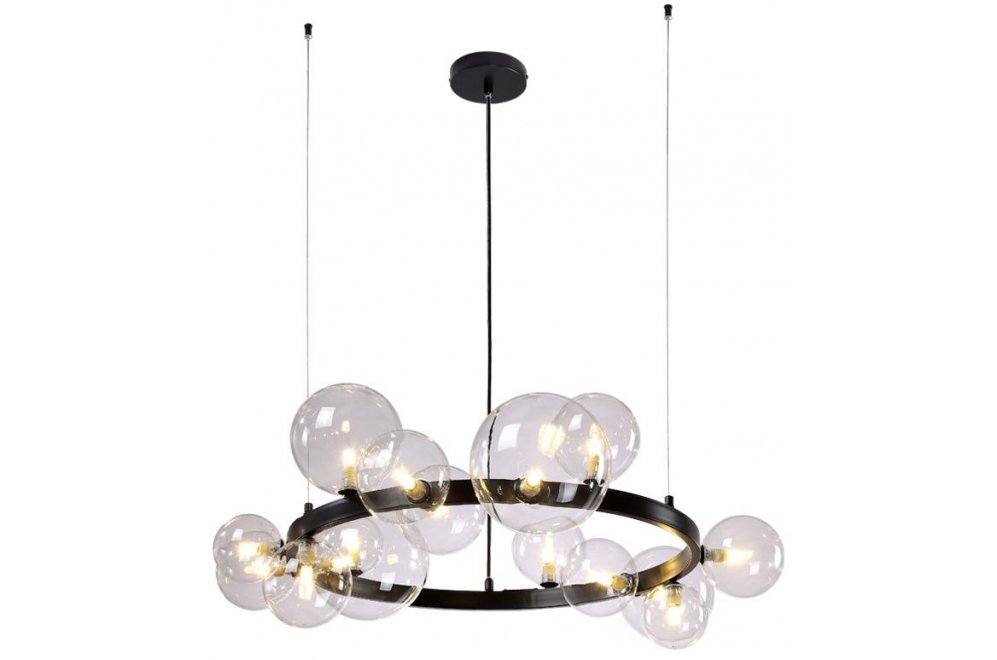 Подвесная люстра AGATA SP15 V2 BLACK/TRANSPARENTE