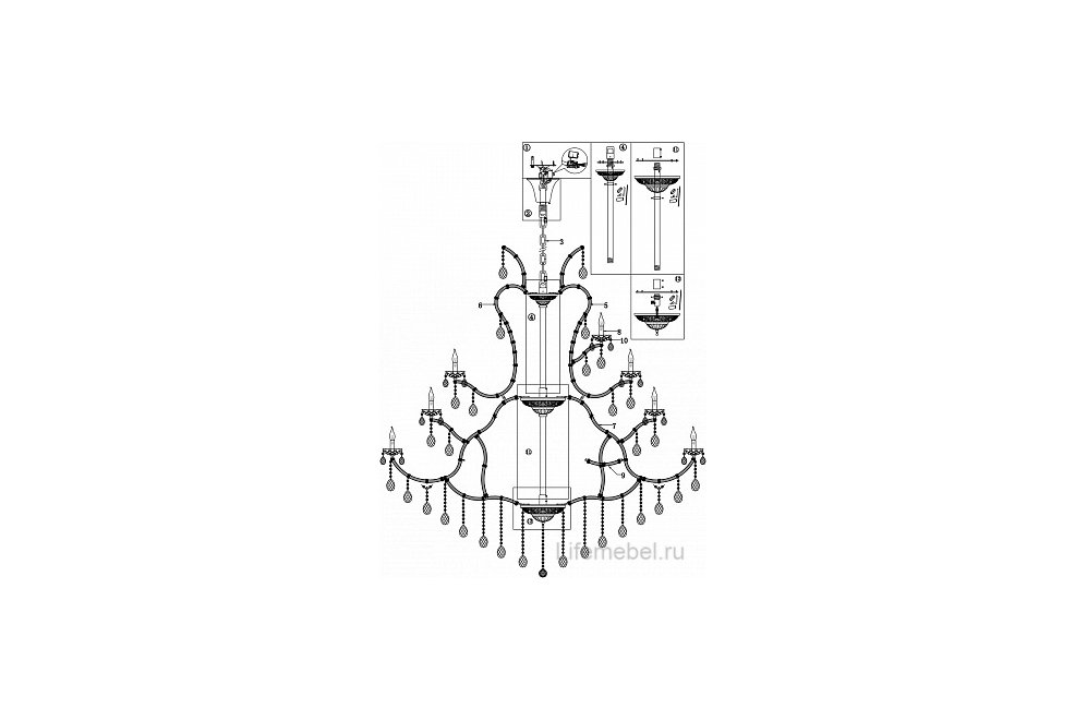 Подвесная люстра Doris DIA881-PL-56-G