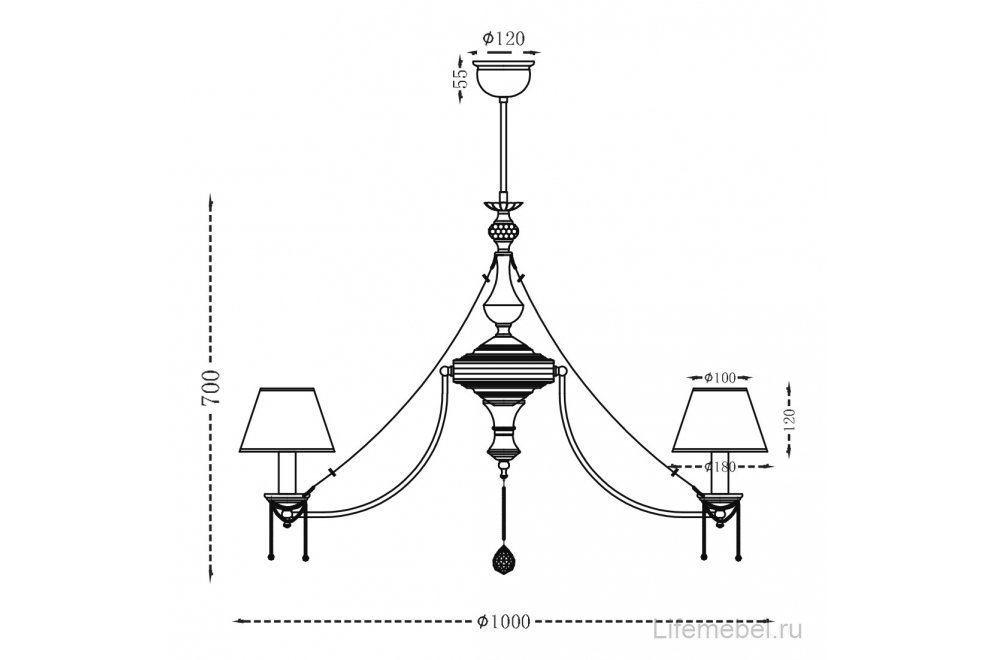 Подвесная люстра Classic 4 CL0100-10-R