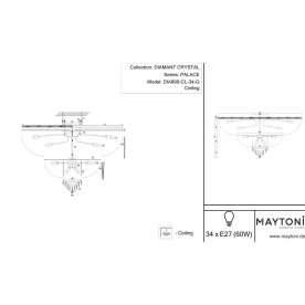 Потолочная люстра Palace DIA890-CL-34-G