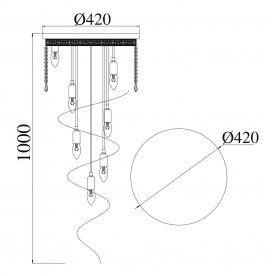Потолочная люстра Cascade T522-PT40x100-G