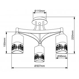 Потолочная люстра Eurosize 3 TOC003-03-R