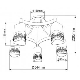 Потолочная люстра Eurosize 3 TOC003-05-R