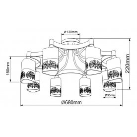 Потолочная люстра Eurosize 3 TOC003-08-R