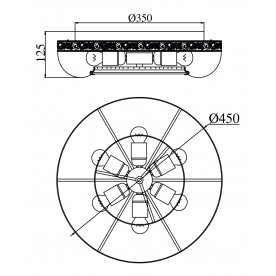 Потолочная люстра Luna MIR543-45AY-G
