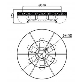 Потолочная люстра Luna MIR543-45AY-N