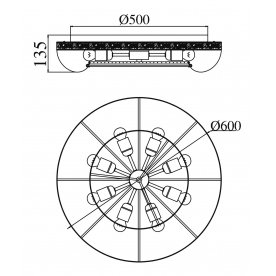 Потолочная люстра Luna MIR543-60AY-G