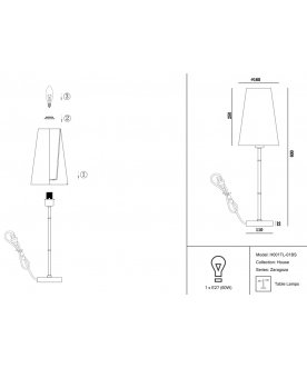 Настольная лампа Zaragoza H001TL-01BS