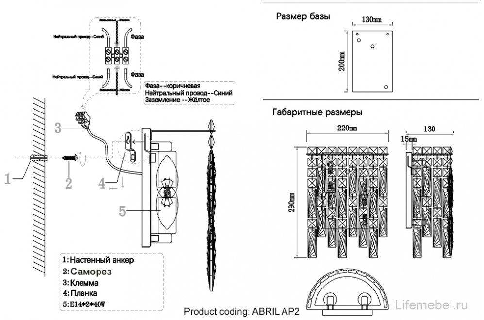 Бра ABRIL AP2 GOLD