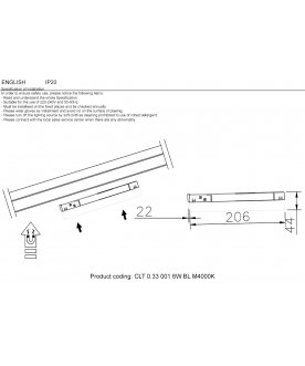 Магнитный трековый светильник CLT 0.33 001 6W BL M3000K