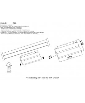 Магнитный трековый светильник CLT 0.33 002 12W WH M4000K
