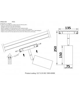 Магнитный трековый светильник CLT 0.33 003 18W WH 4000K