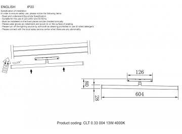 Магнитный трековый светильник CLT 0.33 004 13W WH 4000K